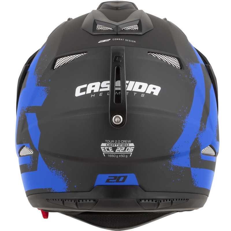Enduro-Motorradhelm Cassida Tour 2.0 Crew, matt schwarz-blau