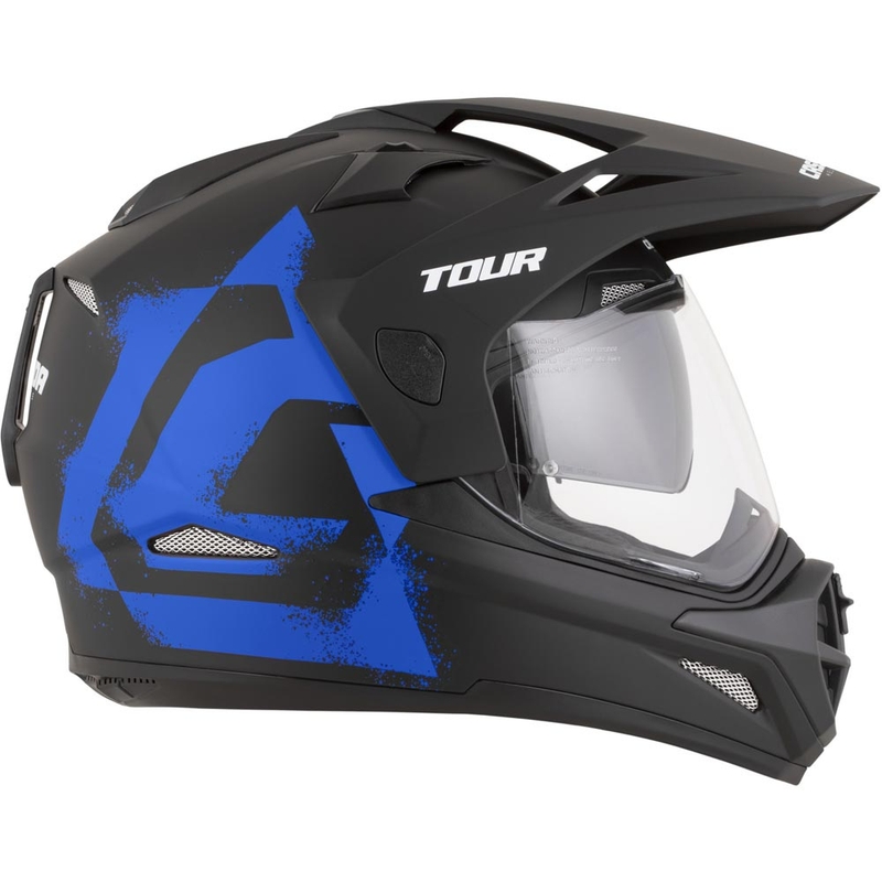 Enduro-Motorradhelm Cassida Tour 2.0 Crew, matt schwarz-blau