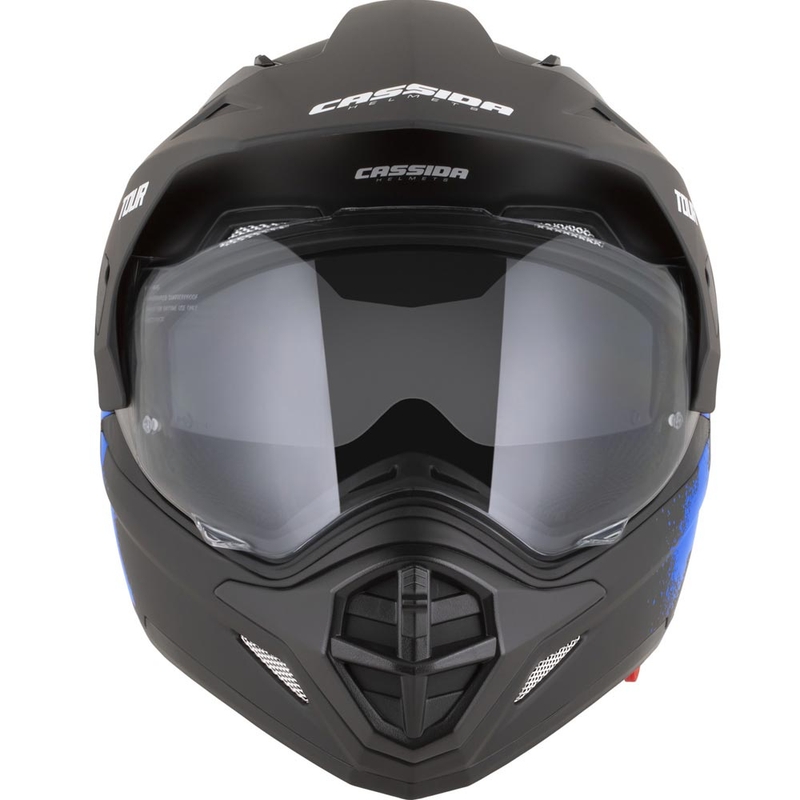 Enduro-Motorradhelm Cassida Tour 2.0 Crew, matt schwarz-blau