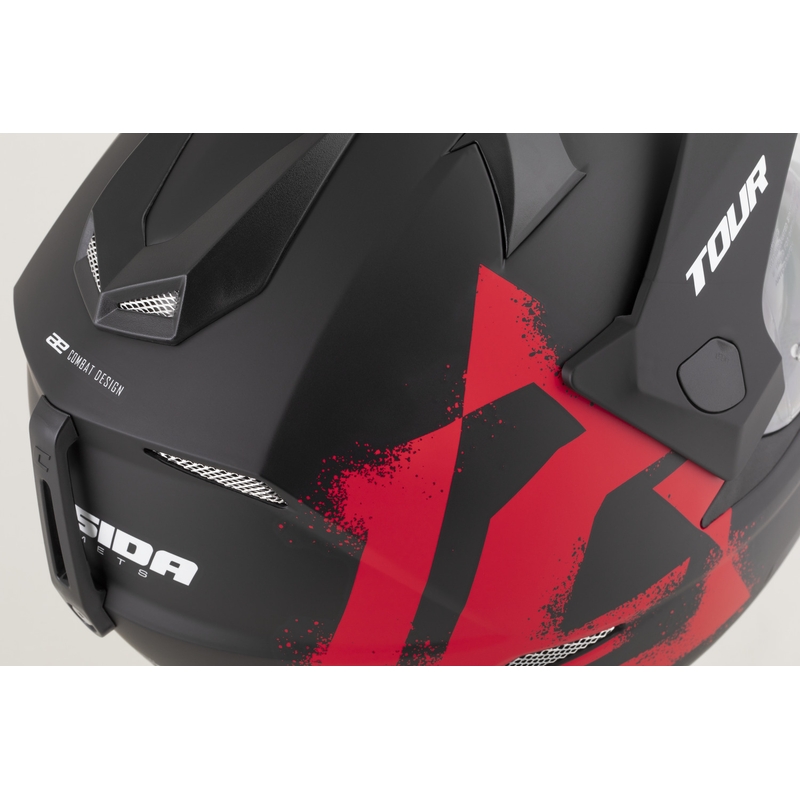 Enduro-Motorradhelm Cassida Tour 2.0 Crew, matt schwarz-rot