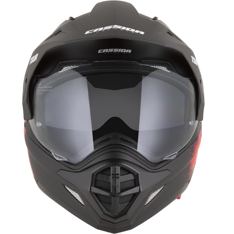 Enduro-Motorradhelm Cassida Tour 2.0 Crew, matt schwarz-rot