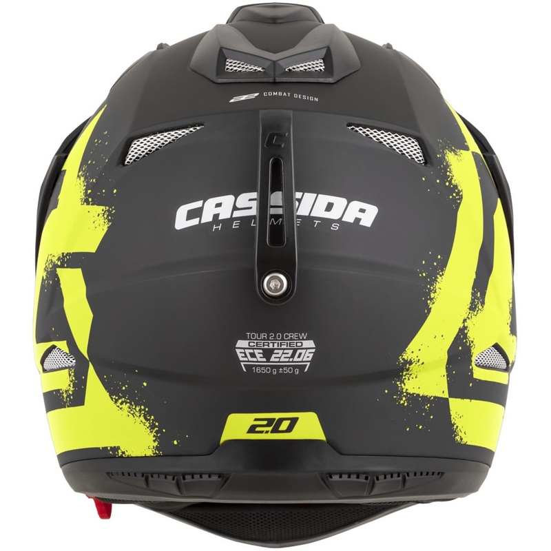 Enduro-Motorradhelm Cassida Tour 2.0 Crew, matt schwarz-fluoreszierend gelb