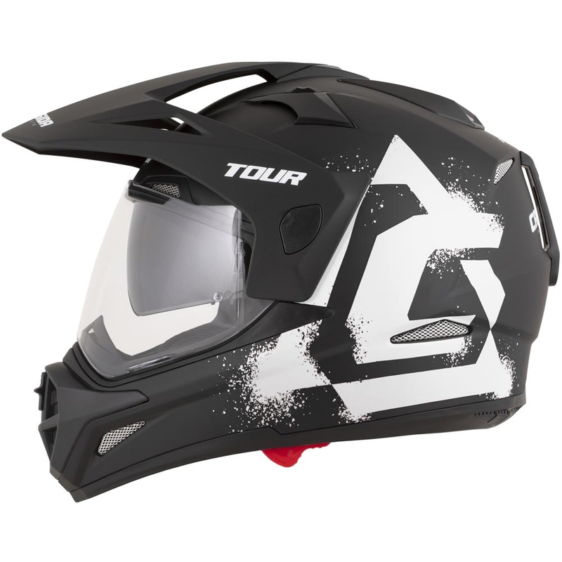 Enduro-Motorradhelm Cassida Tour 2.0 Crew, matt schwarz-weiß