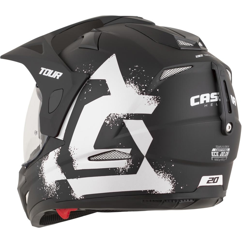Enduro-Motorradhelm Cassida Tour 2.0 Crew, matt schwarz-weiß