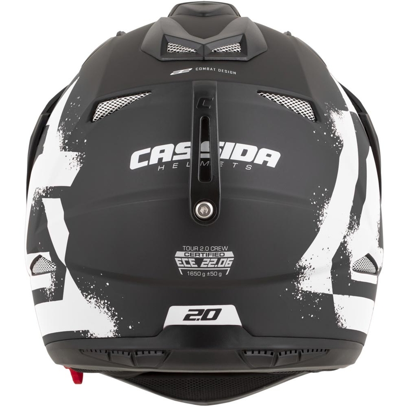 Enduro-Motorradhelm Cassida Tour 2.0 Crew, matt schwarz-weiß