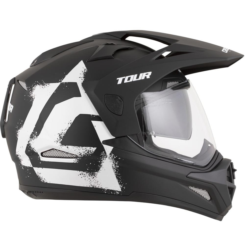 Enduro-Motorradhelm Cassida Tour 2.0 Crew, matt schwarz-weiß