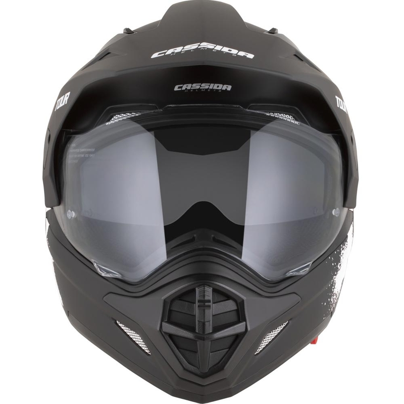 Enduro-Motorradhelm Cassida Tour 2.0 Crew, matt schwarz-weiß