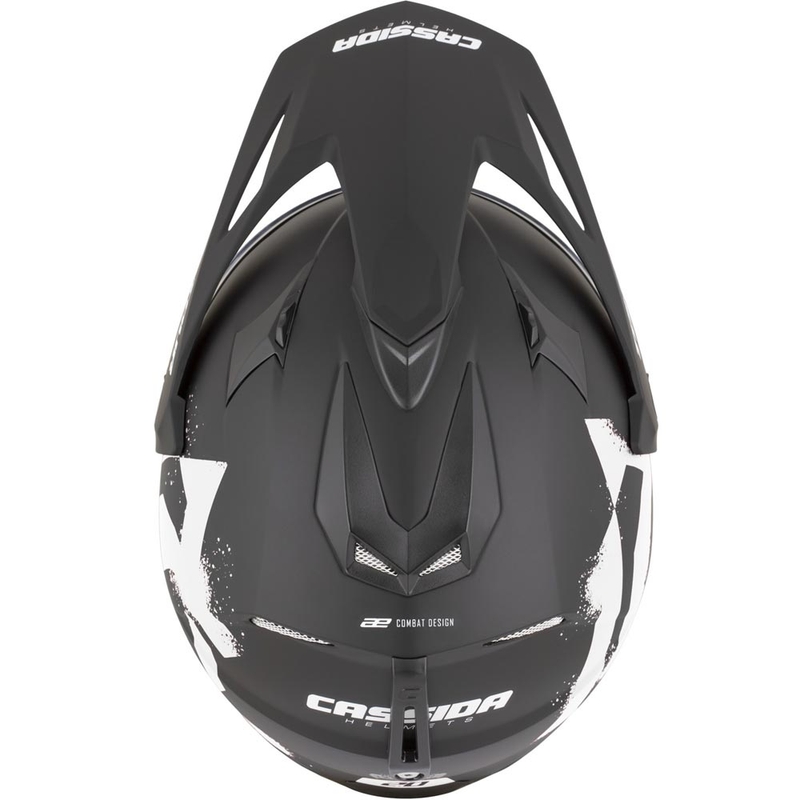 Enduro-Motorradhelm Cassida Tour 2.0 Crew, matt schwarz-weiß