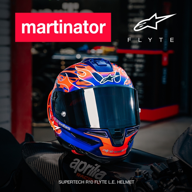 Alpinestars Supertech R-10 Flyte Integralhelm, limitierte Edition, Jorge Martin, lila-rot