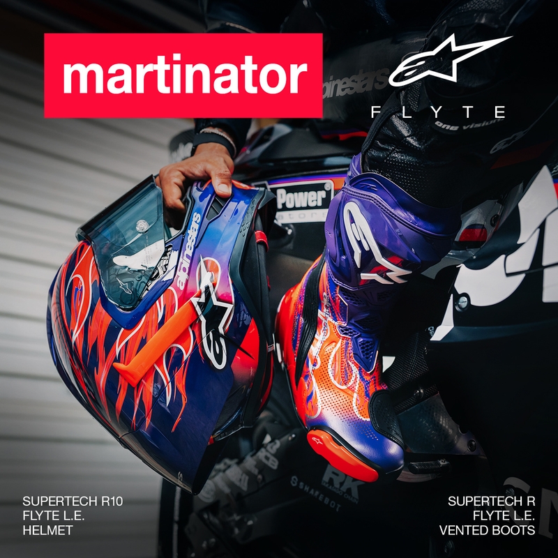 Alpinestars Supertech R-10 Flyte Integralhelm, limitierte Edition, Jorge Martin, lila-rot