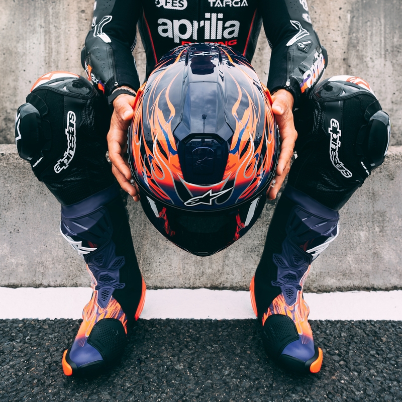 Alpinestars Supertech R-10 Flyte Integralhelm, limitierte Edition, Jorge Martin, lila-rot