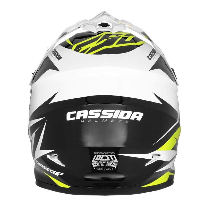Cassida Cross Cup Two Motocross Helm schwarz-weiss-grau-fluo gelb