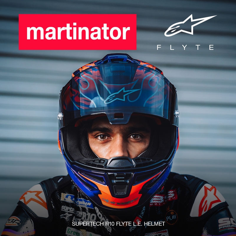 Alpinestars Supertech R-10 Flyte Integralhelm, limitierte Edition, Jorge Martin, lila-rot