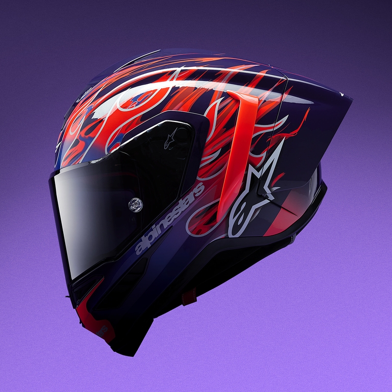 Alpinestars Supertech R-10 Flyte Integralhelm, limitierte Edition, Jorge Martin, lila-rot