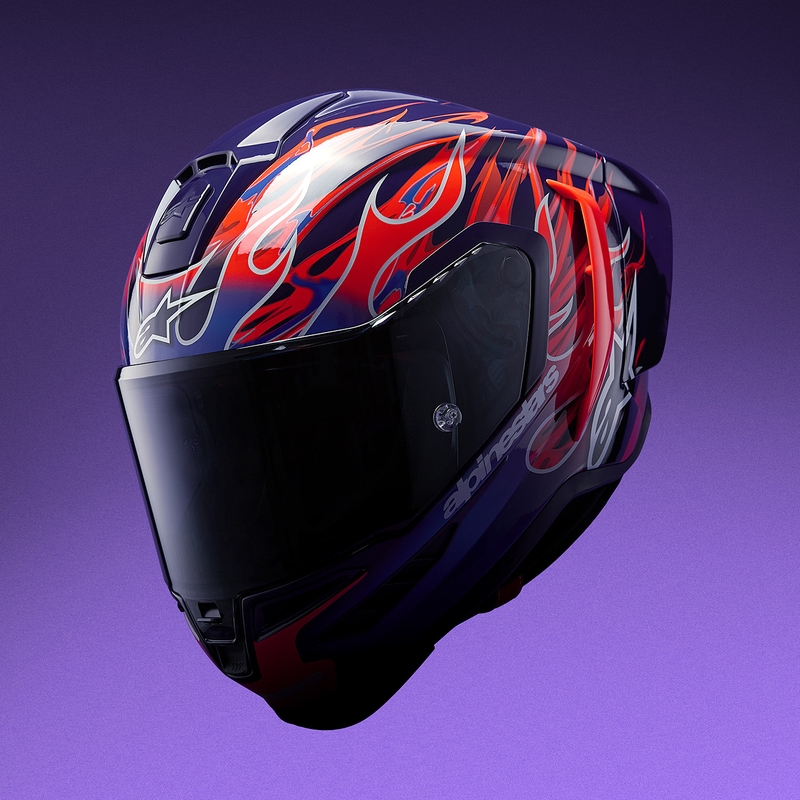 Alpinestars Supertech R-10 Flyte Integralhelm, limitierte Edition, Jorge Martin, lila-rot