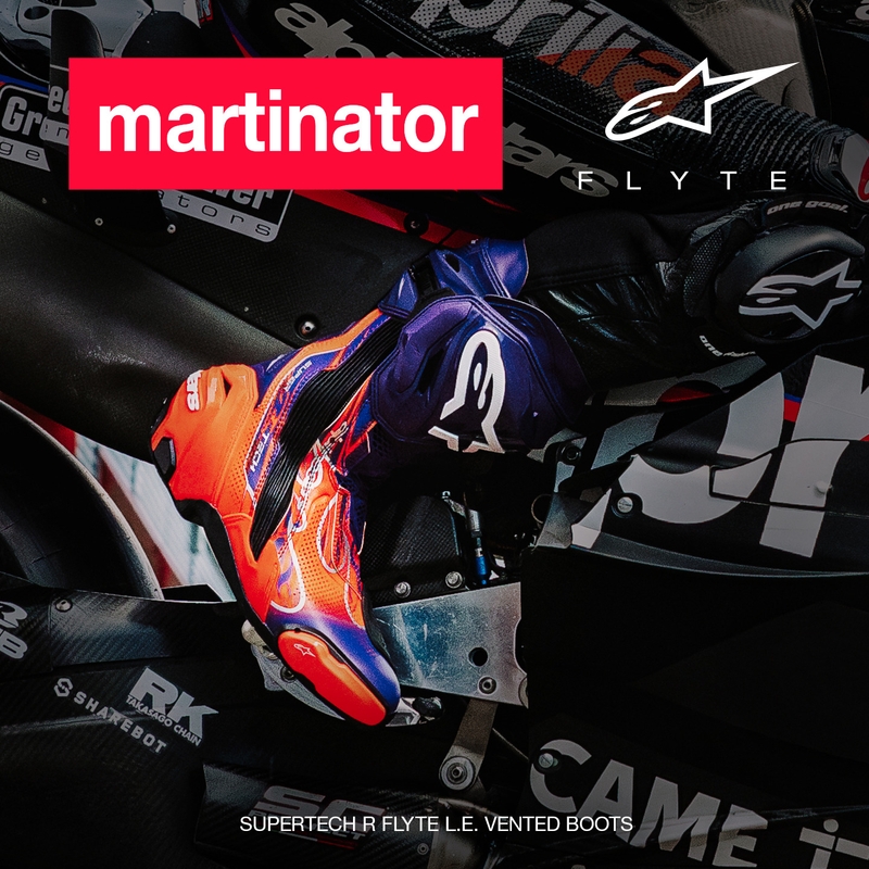 Alpinestars Supertech R Vented Flyte Motorradstiefel, limitierte Edition, Jorge Martin, lila-rot-schwarz