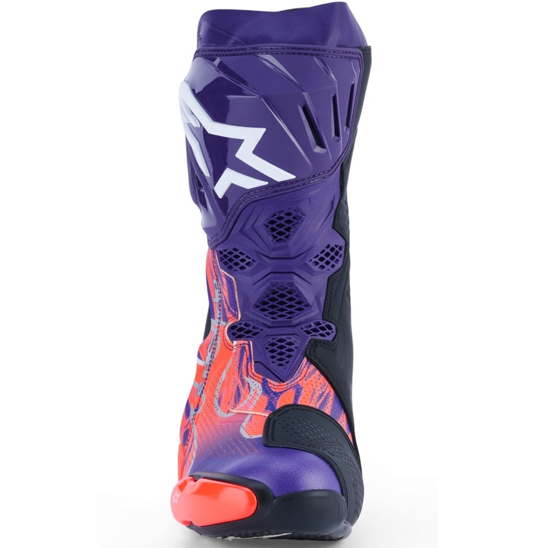 Alpinestars Supertech R Vented Flyte Motorradstiefel, limitierte Edition, Jorge Martin, lila-rot-schwarz