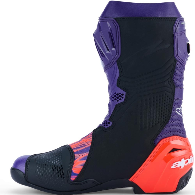 Alpinestars Supertech R Vented Flyte Motorradstiefel, limitierte Edition, Jorge Martin, lila-rot-schwarz