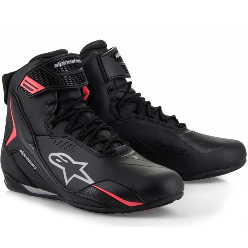 Alpinestars Stella Faster-4 Drystar Damen-Motorradstiefel schwarz-grau-rot