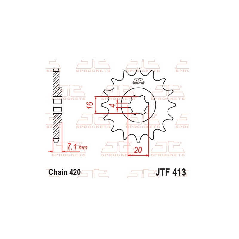 Ritzel JT 16T, 420