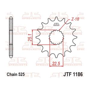 Ritzel JT JTF 1186-17RB 17T, 525 rubber cushioned