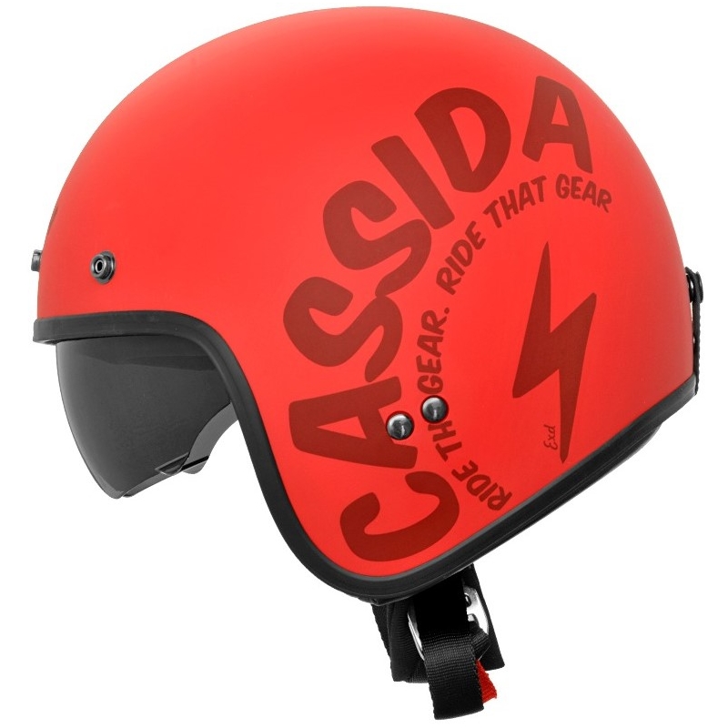 Cassida Oxygen Gear Rot-Schwarz Offener Motorradhelm