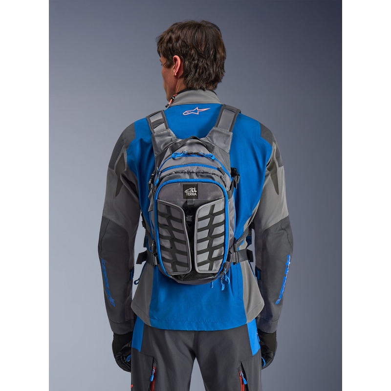 Alpinestars AT-15 Motorradrucksack, dunkelgrau-grau-blau, 15 l
