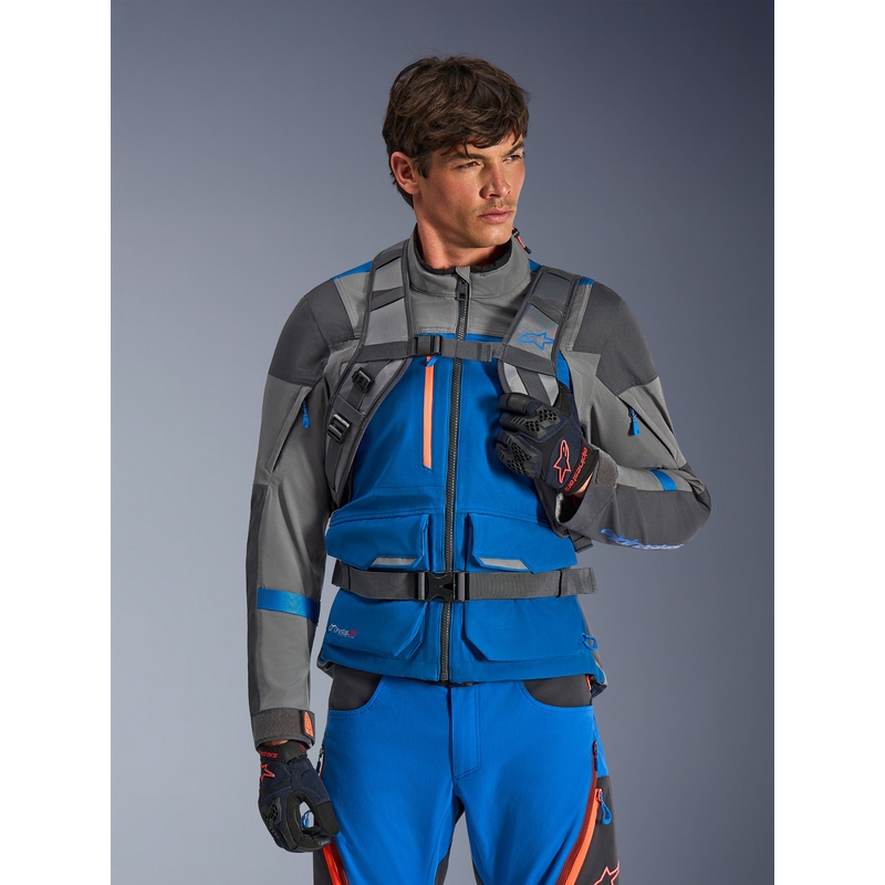 Alpinestars AT-15 Motorradrucksack, dunkelgrau-grau-blau, 15 l