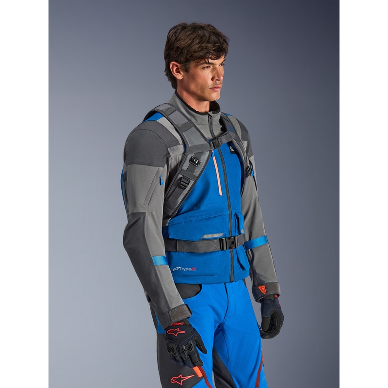 Alpinestars AT-15 Motorradrucksack, dunkelgrau-grau-blau, 15 l