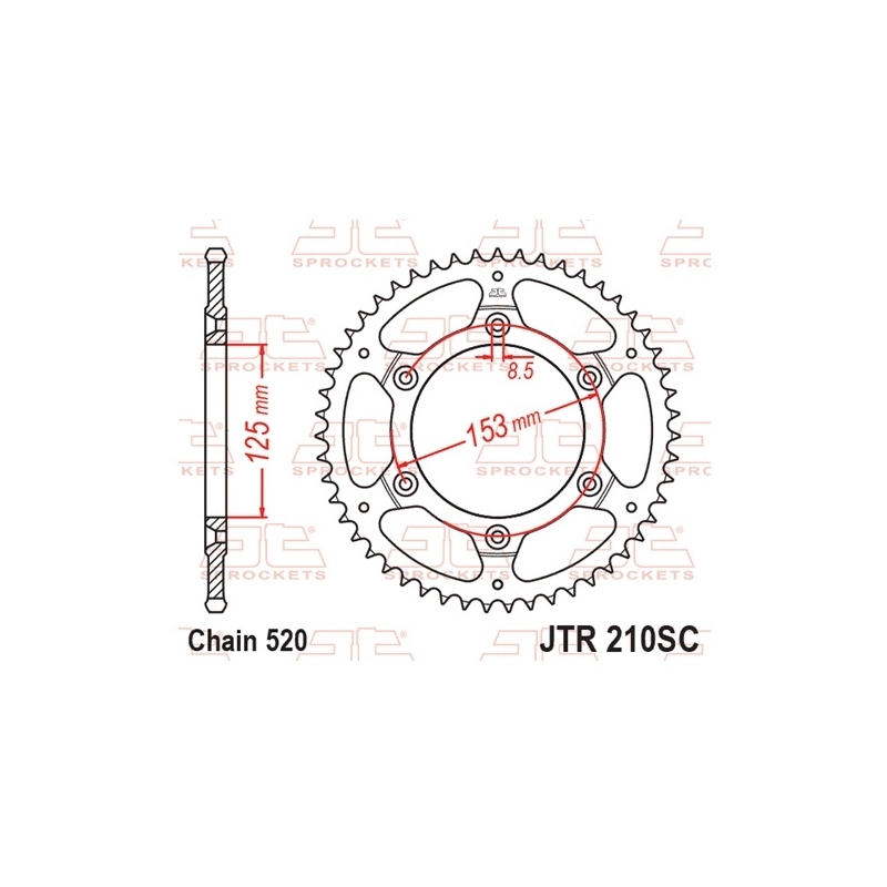 Ketten Rad JT 47T, 520 Self Cleaning Lightweight