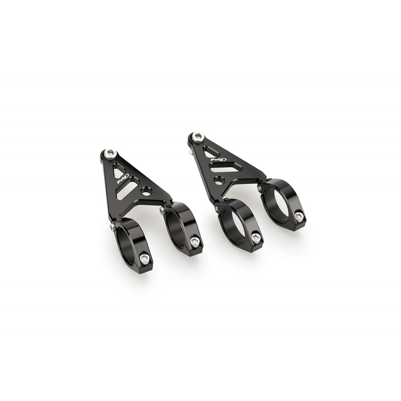 Clamp set PUIG LUMEN LED d 35-37cm + suport for headlights schwarz