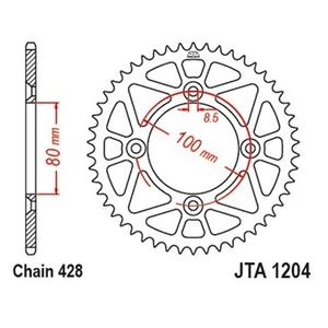 Aluminium-Ketten Rad JT JTA 1204-49BLK 49)T, nt((428 schwarz