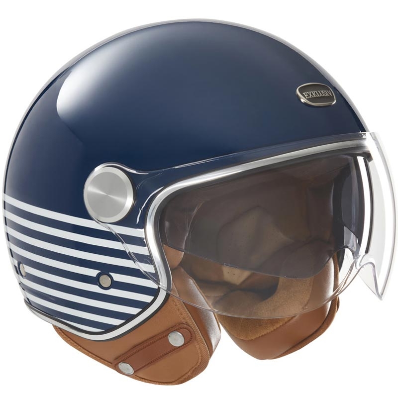 Offener Motorradhelm NOX Exklusiv Smart 2 Marina blau-weiß