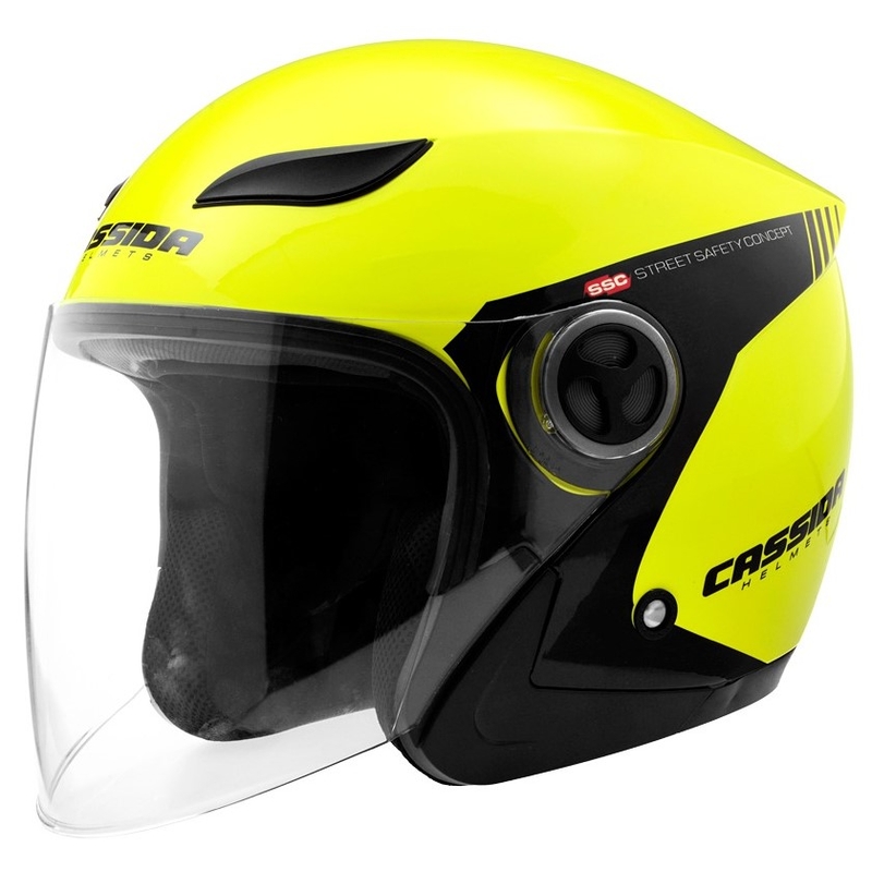 Cassida Reflex Safety offener Motorradhelm schwarz-fluo gelb