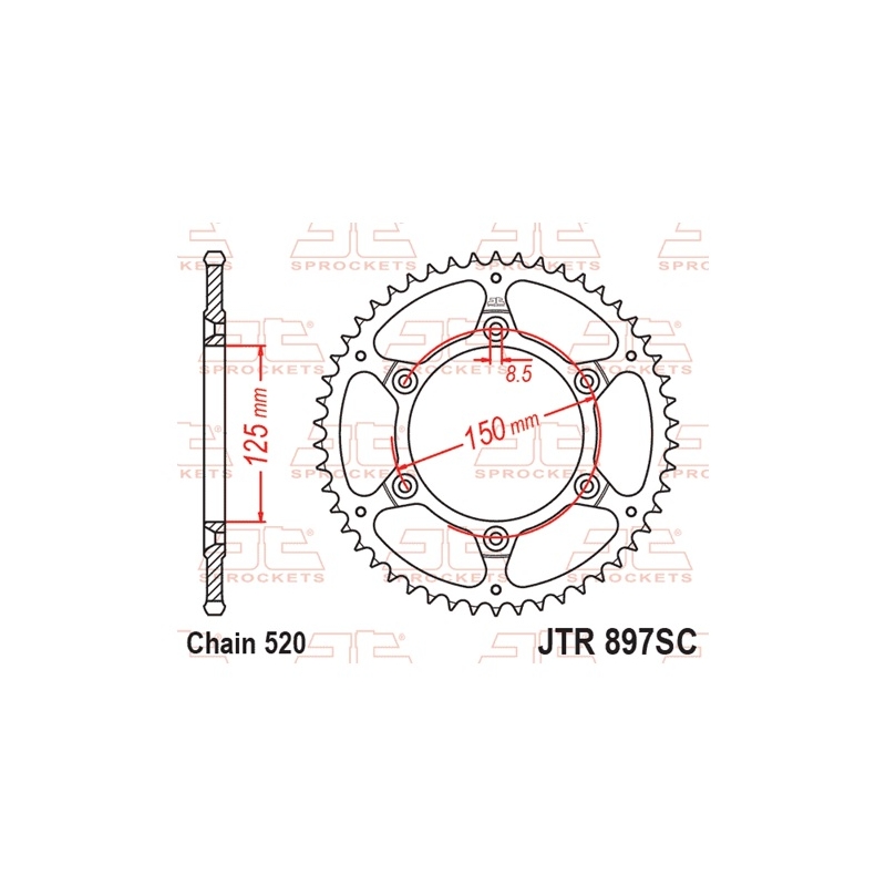 Ketten Rad JT 51T, 520 Self Cleaning Lightweight