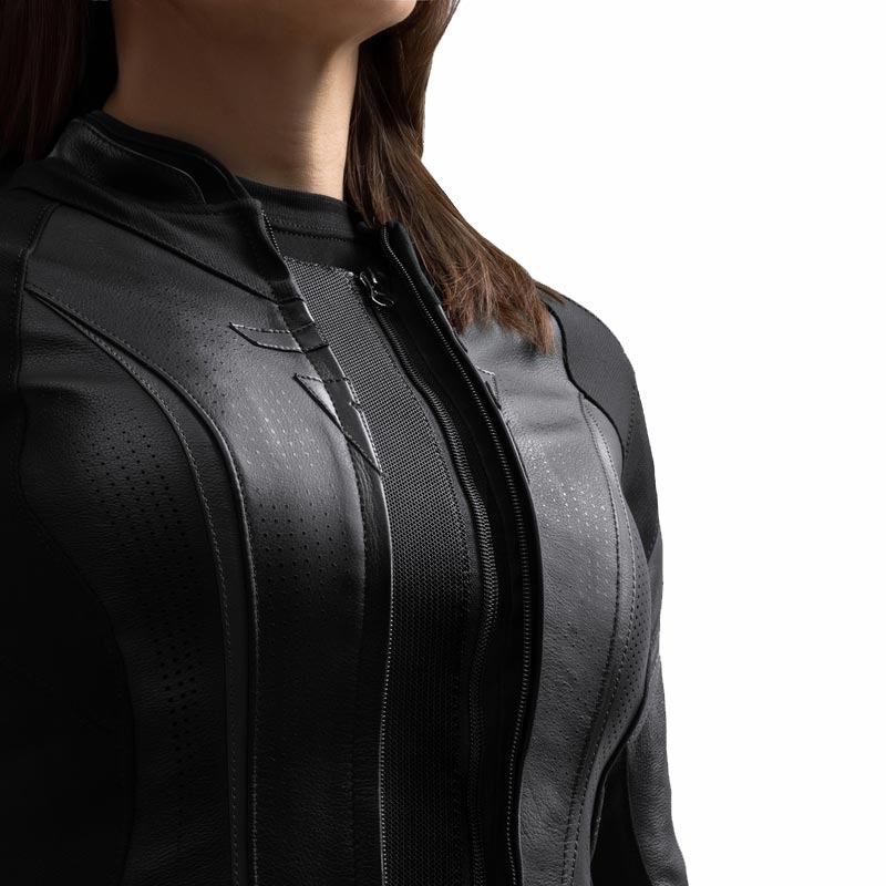 Rebelhorn Diva ST Leder-Motorradjacke für Damen, schwarz