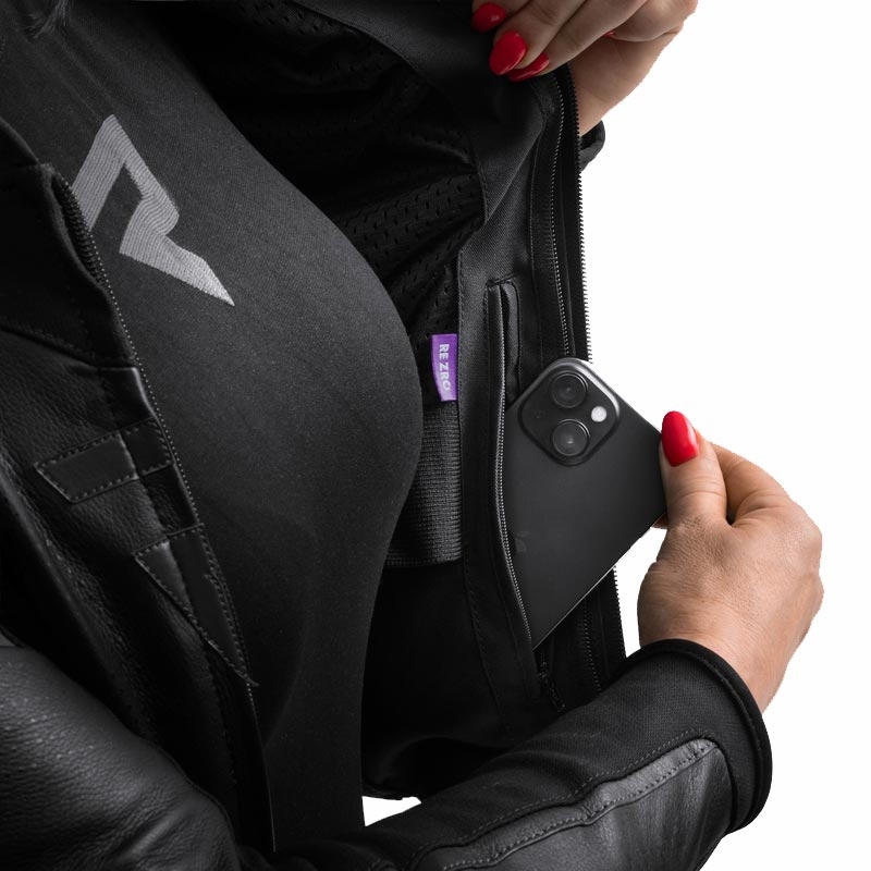 Rebelhorn Diva ST Leder-Motorradjacke für Damen, schwarz