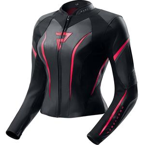 Rebelhorn Diva ST Leder-Motorradjacke für Damen, schwarz-pink