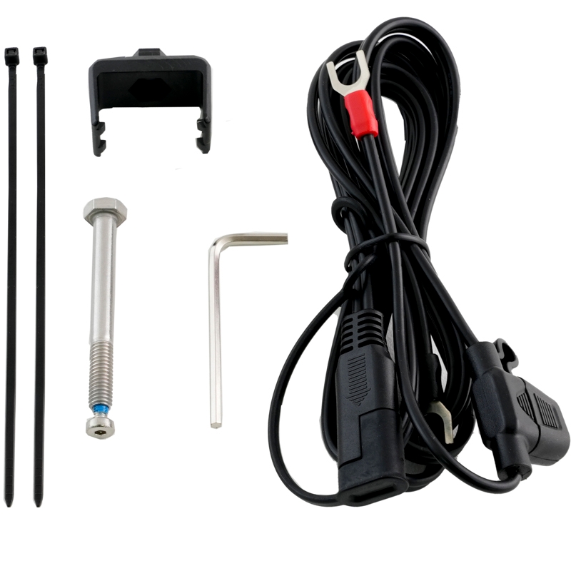 MotoZem Claw PRO Antivibrationshalterung mit kabellosem Ladegerät und USB-C-Anschluss, schwarz