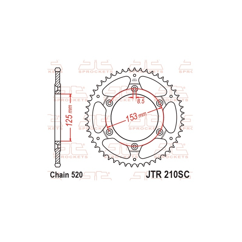 Ketten Rad JT 48T, 520 Self Cleaning Lightweight