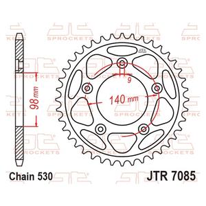Ketten Rad JT JTR 7085-48ZBK 48T, 530 Zink schwarz