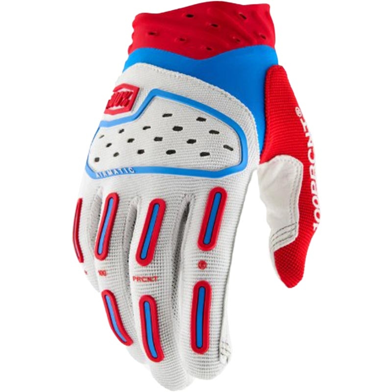 Motocross-Handschuhe 100% Airmatic 2 rot-weiß-blau