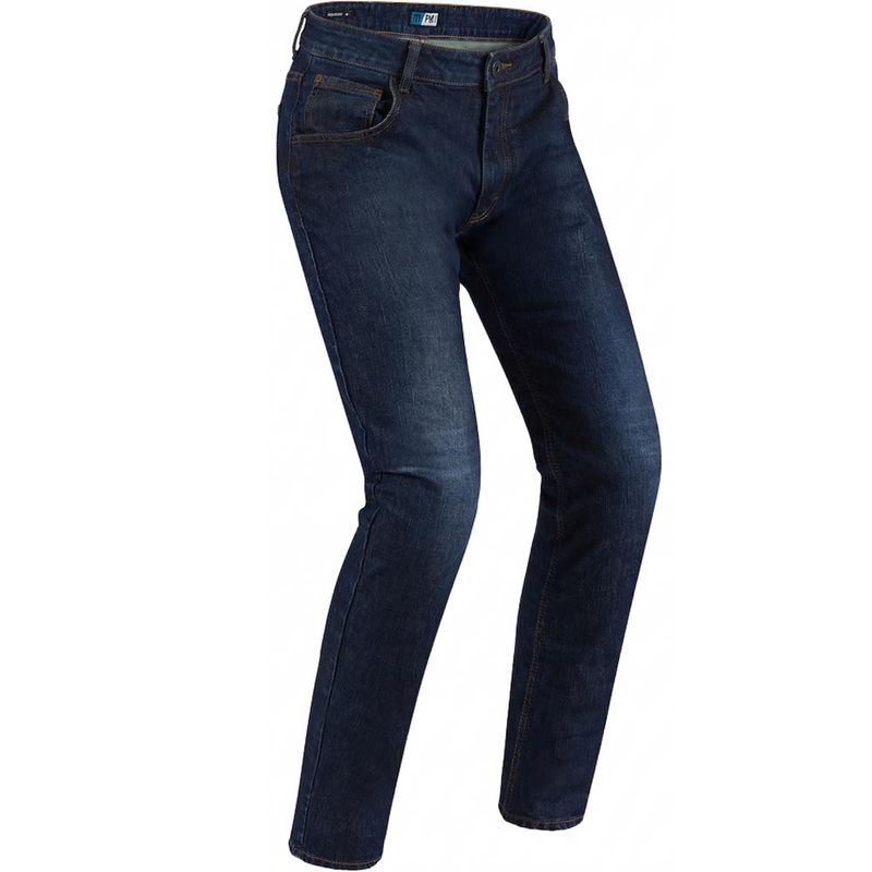 PMJ Deux Dunkelblau Cropped Motorrad Jeans Ausverkauf