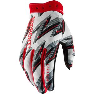 Motocross-Handschuhe 100% Ridefit weiß-rot