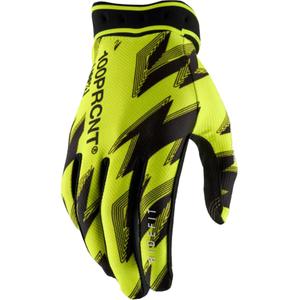 Motocross-Handschuhe 100% Ridefit fluoreszierend gelb-schwarz