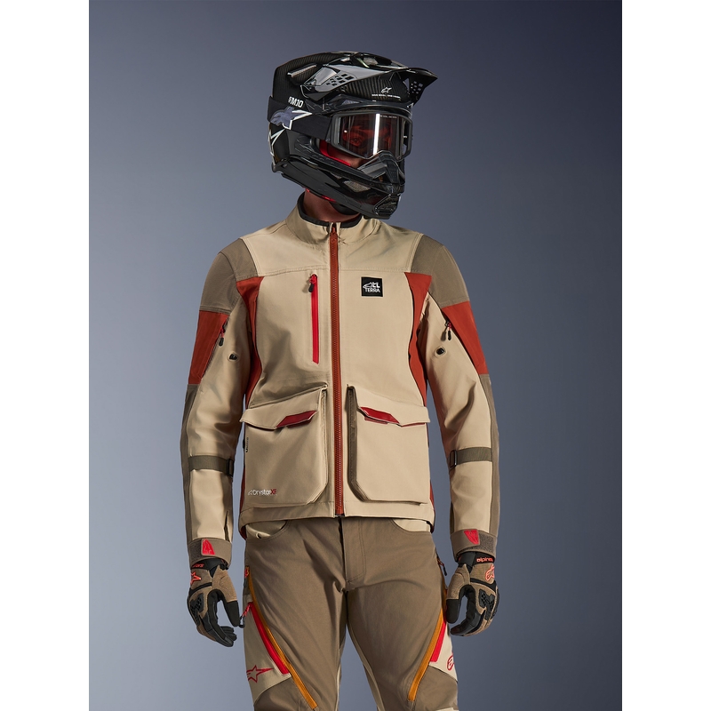 Alpinestars Maxdura Drystar XF Motorradjacke braun-orange