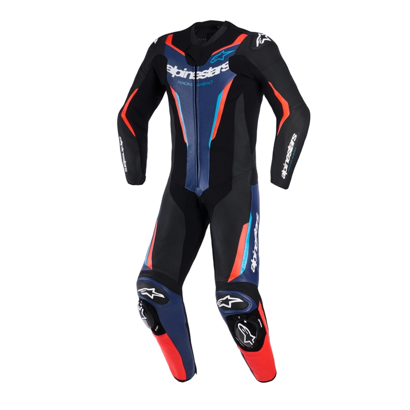 Alpinestars GP FORCE V2 Einteiler-Motorradanzug schwarz-blau-fluoreszierend rot