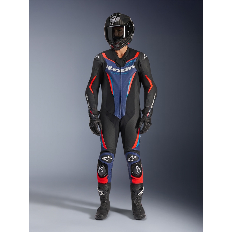 Alpinestars GP FORCE V2 Einteiler-Motorradanzug schwarz-blau-fluoreszierend rot