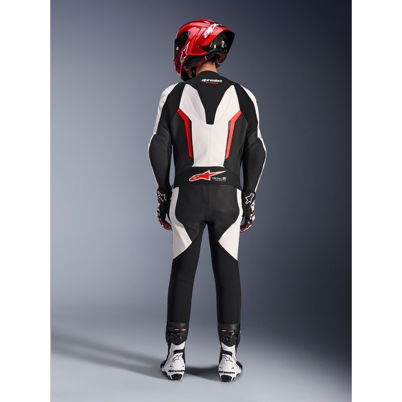 Alpinestars GP FORCE V2 Einteiler-Motorradanzug weiß-schwarz-fluoreszierend rot