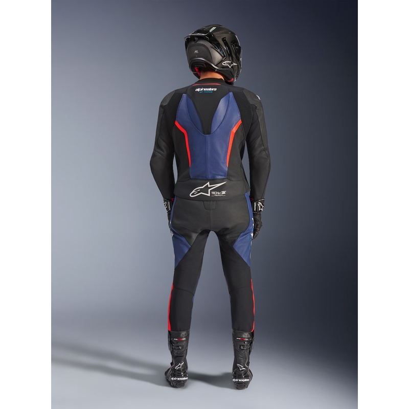 Alpinestars GP Force V2 zweiteiliger Motorradanzug schwarz-blau-fluoreszierend rot